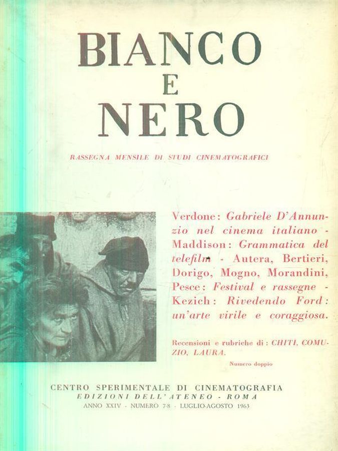 BIANCO E NERO magazine side cover  July/August 1963