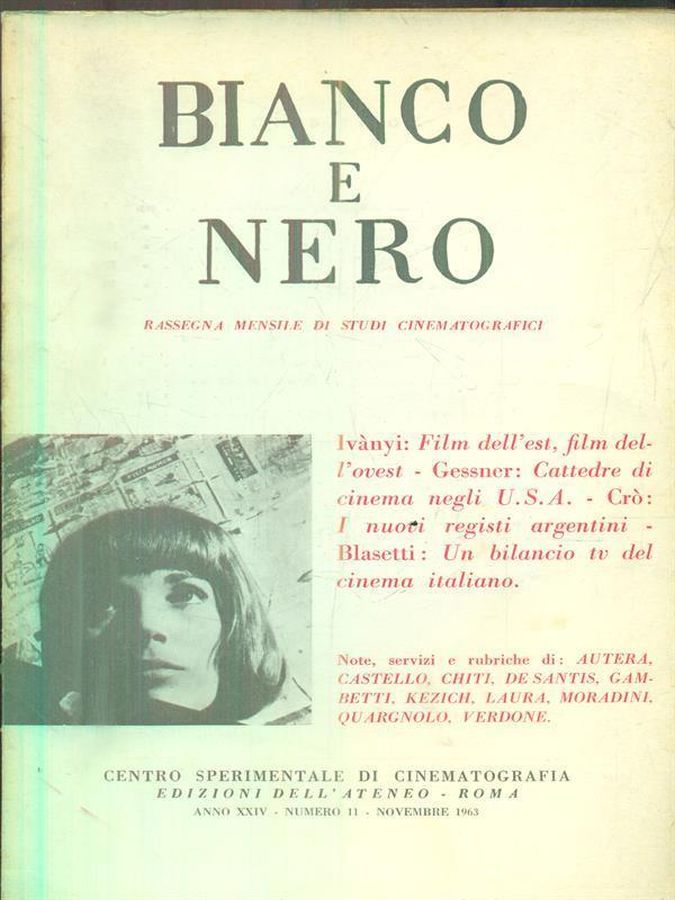 BIANCO E NERO magazine side cover  November 1963