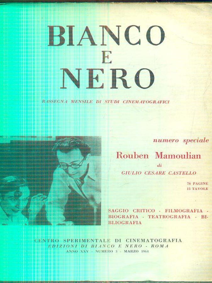 BIANCO E NERO magazine side cover  March 1964