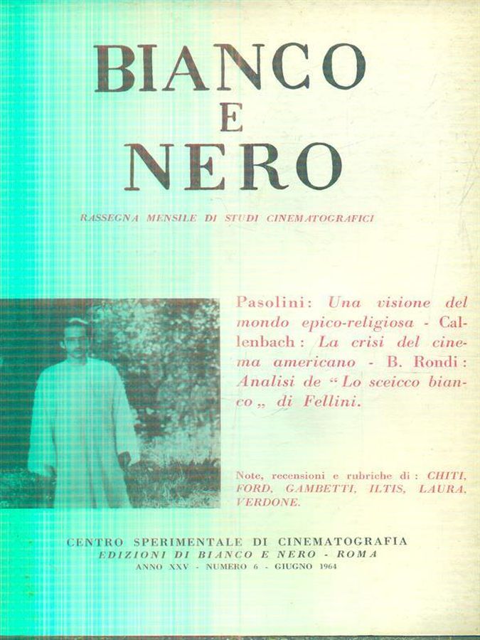 BIANCO E NERO magazine side cover  June 1964