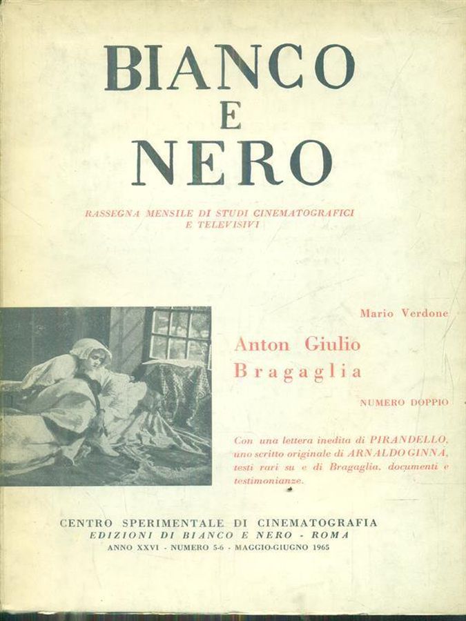 BIANCO E NERO magazine side cover  May/June 1965