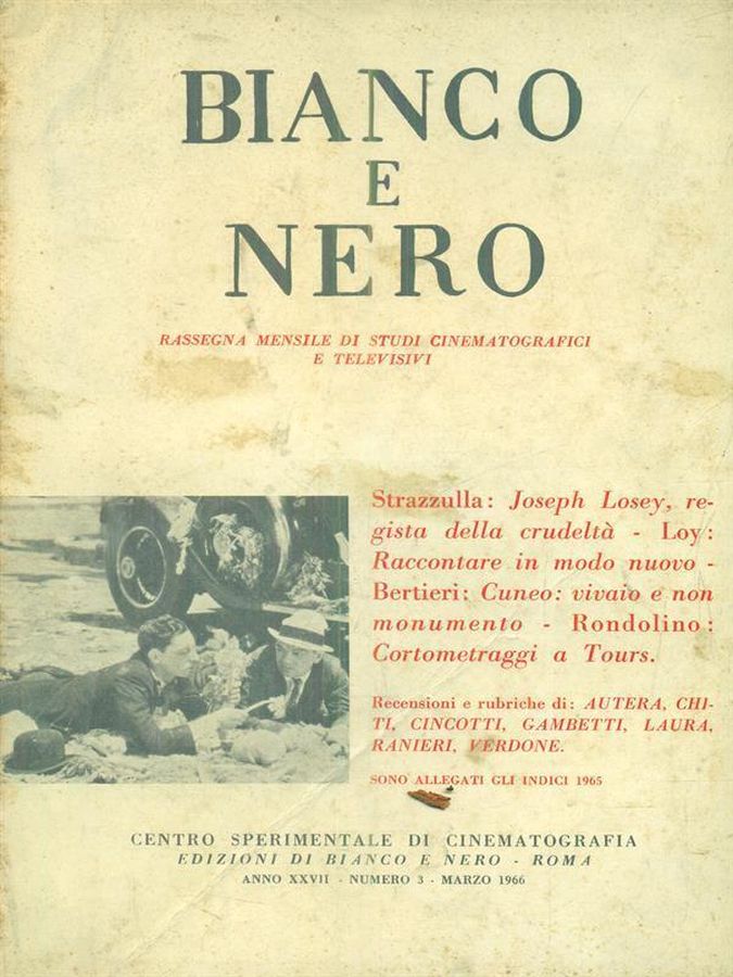 BIANCO E NERO magazine side cover  March 1966
