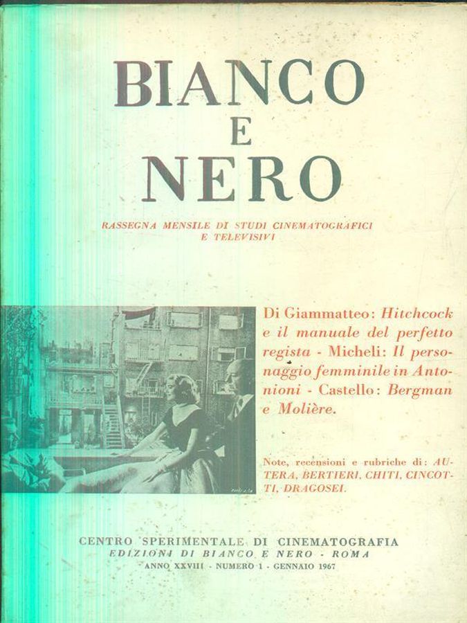 BIANCO E NERO magazine side cover  January 1967