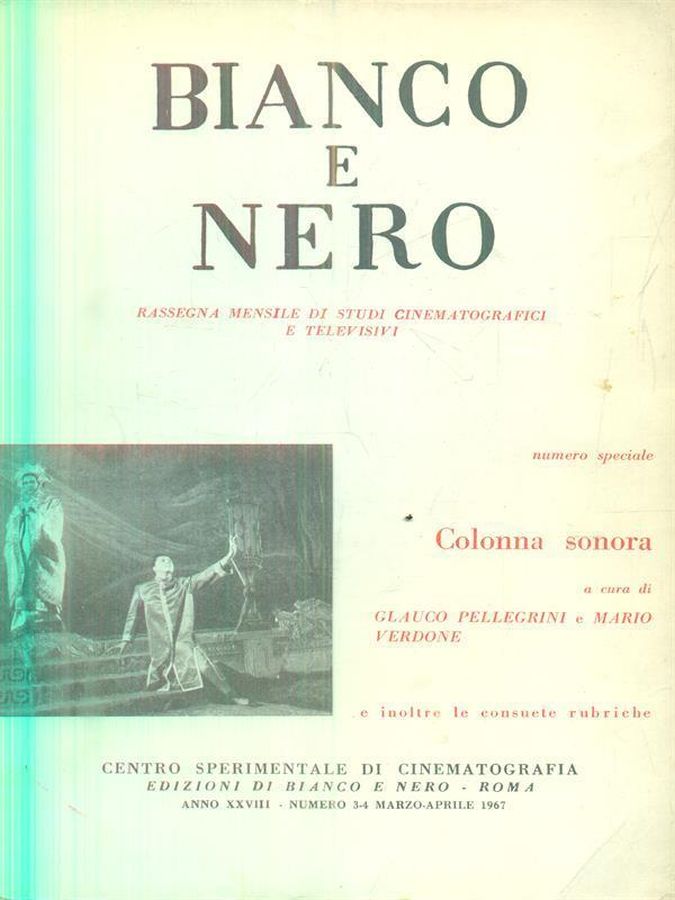 BIANCO E NERO magazine side cover  March/April 1967