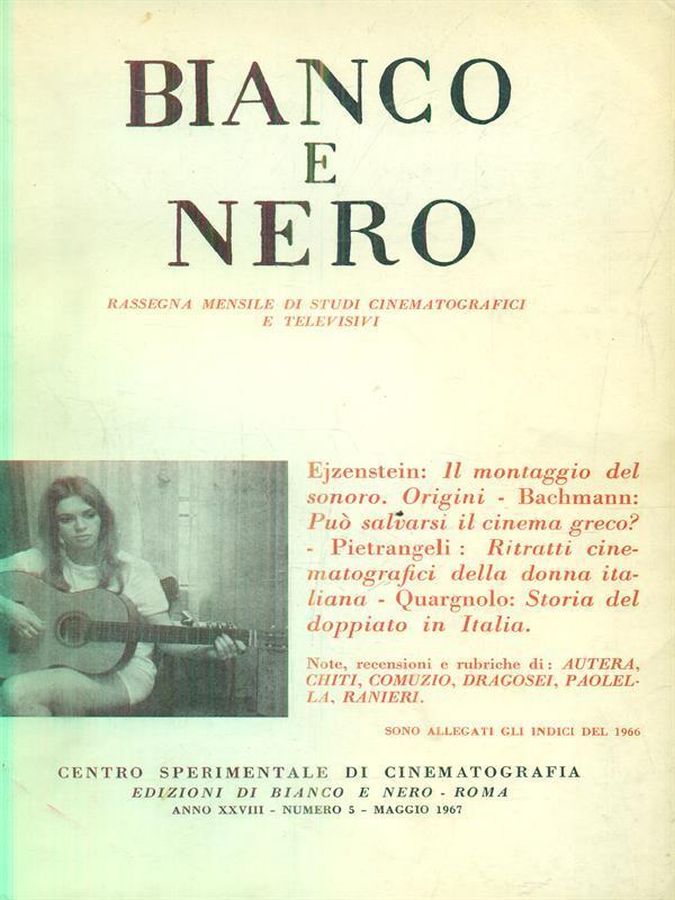 BIANCO E NERO magazine side cover  May 1967