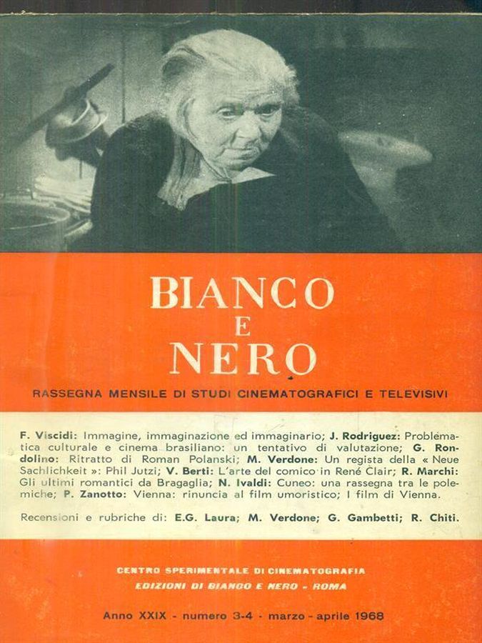 BIANCO E NERO magazine side cover  March/April 1968