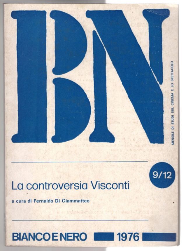 BIANCO E NERO magazine side cover  September/December 1976