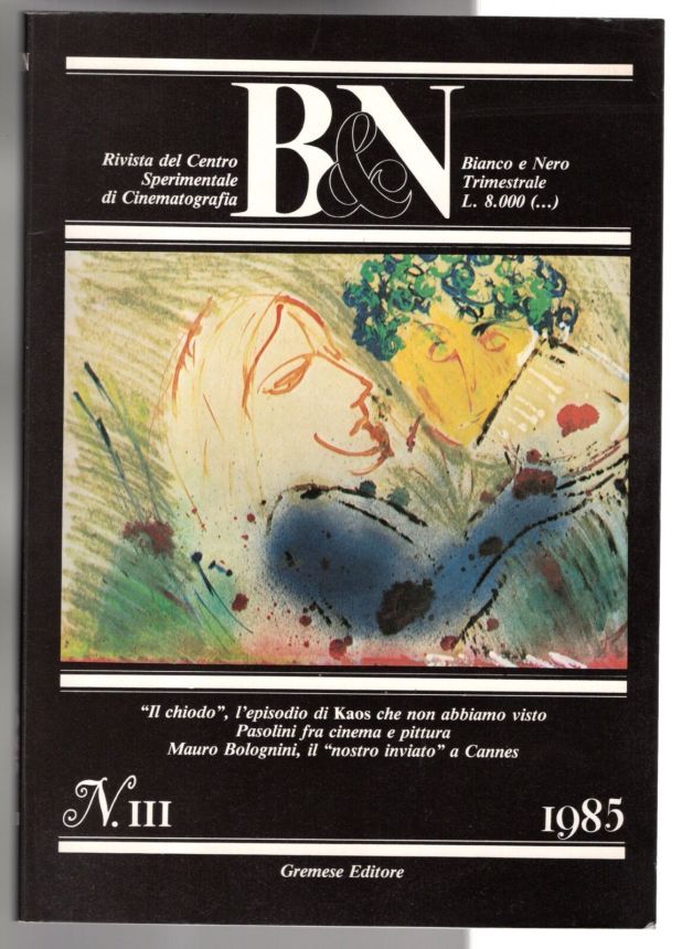 BIANCO E NERO magazine side cover  July/September 1985