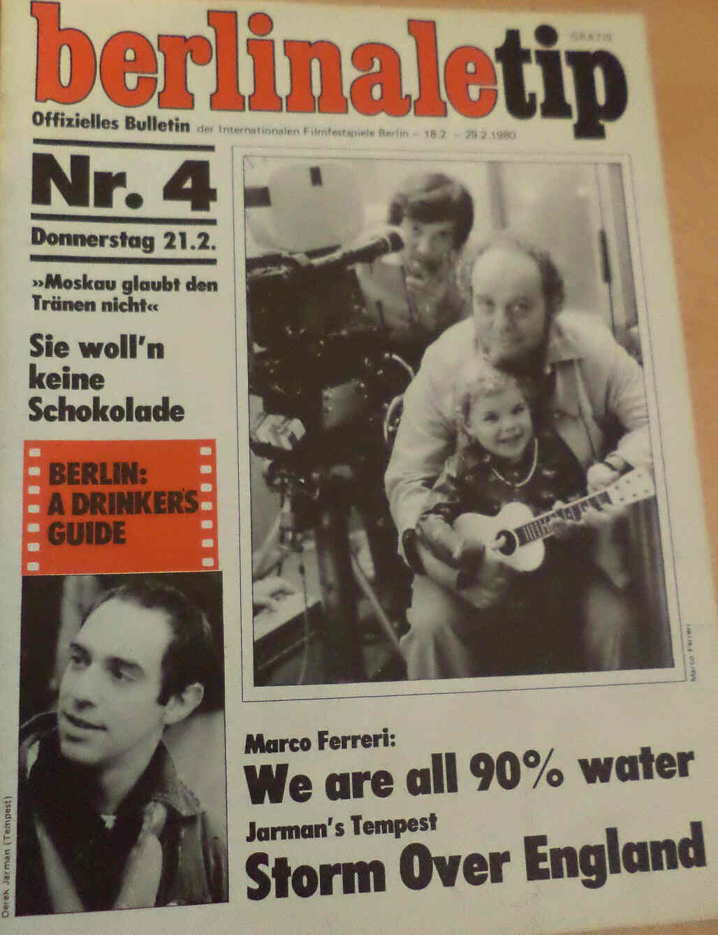 BERLINALE TIP magazine side cover Issue 4 21 February 1980