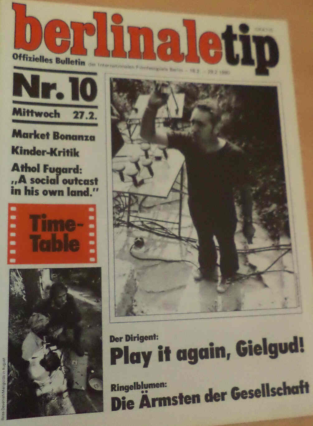 BERLINALE TIP magazine side cover Issue 10 27 February 1980