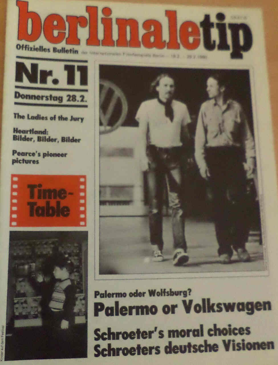 BERLINALE TIP magazine side cover Issue 11 28 February 1980