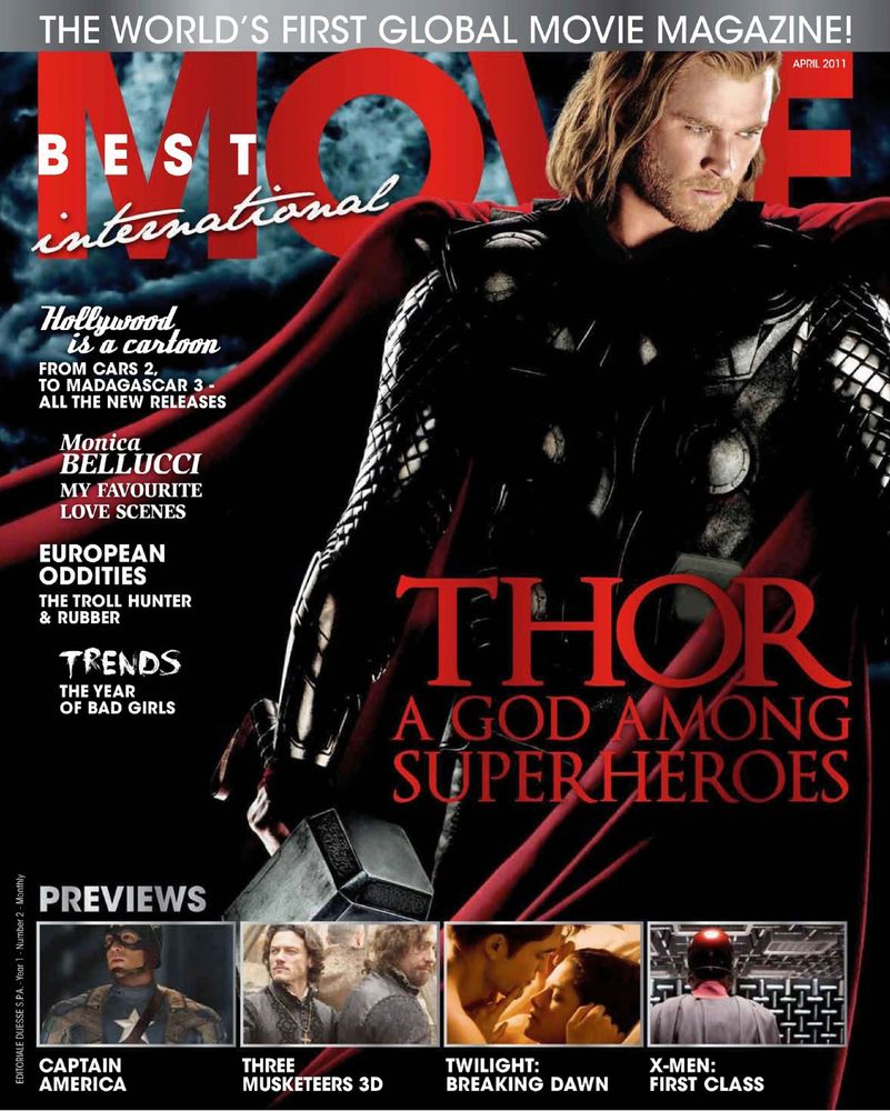 BEST MOVIE INTERNATIONAL magazine side cover Issue 2 April 2011