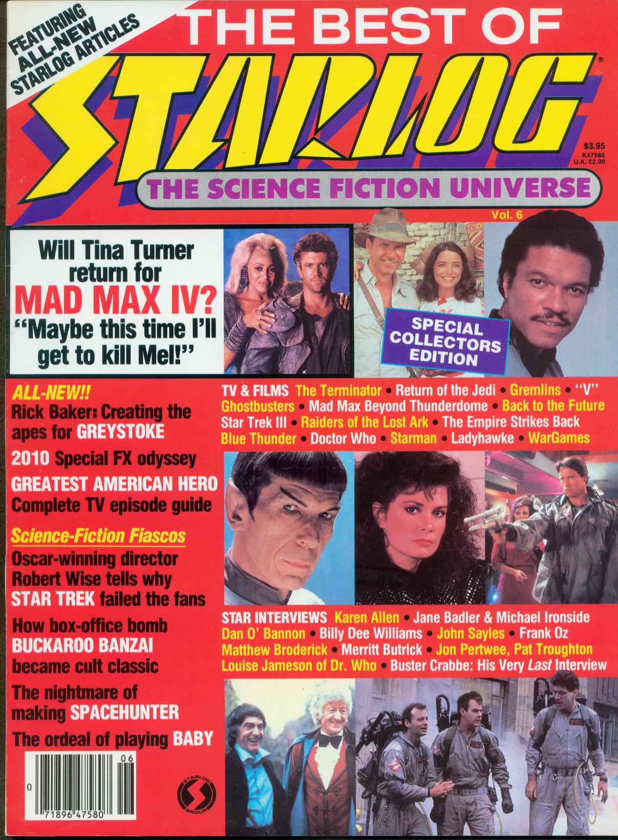 BEST OF STARLOG magazine side cover Issue 6   1985