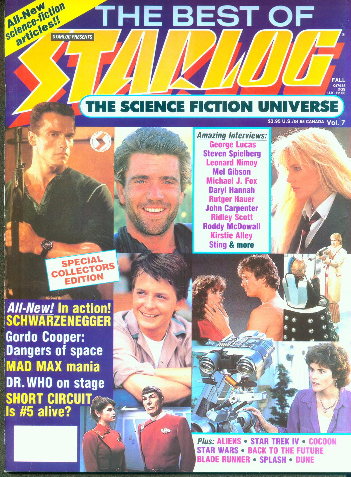 BEST OF STARLOG magazine side cover Issue 7   1986