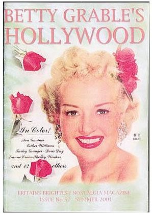 BETTY GRABLES HOLLYWOOD magazine side cover Issue 51 Summer 2001