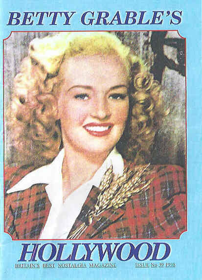 BETTY GRABLES HOLLYWOOD magazine side cover Issue 39  1998