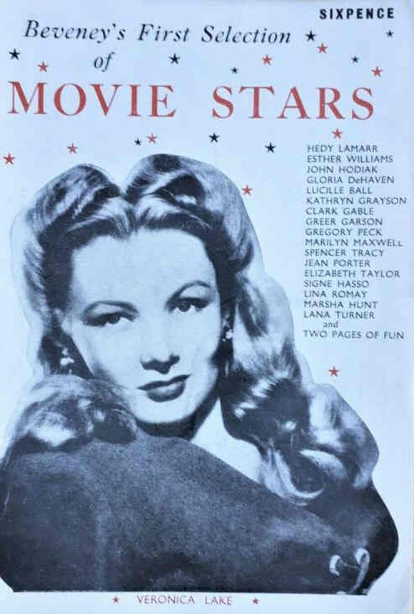 BEVENEYS MOVIE STARS magazine side cover   1945