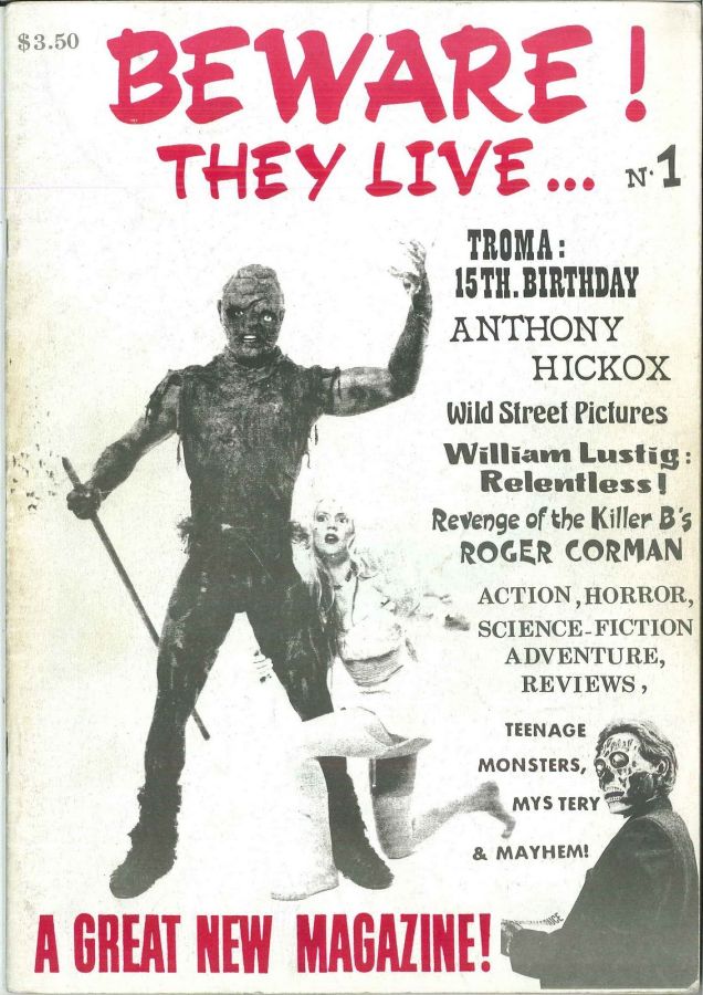 BEWARE THEY LIVE magazine side cover Issue 1  June 1989