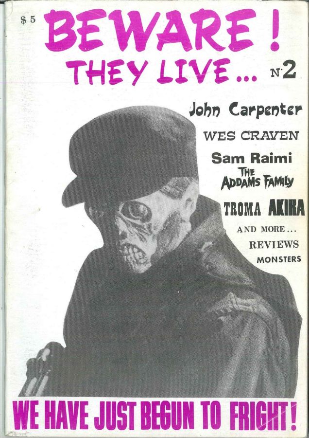 BEWARE THEY LIVE magazine side cover Issue 2  December 1990