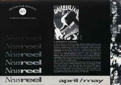 BFI NEWSREEL magazine side cover April/May 1994