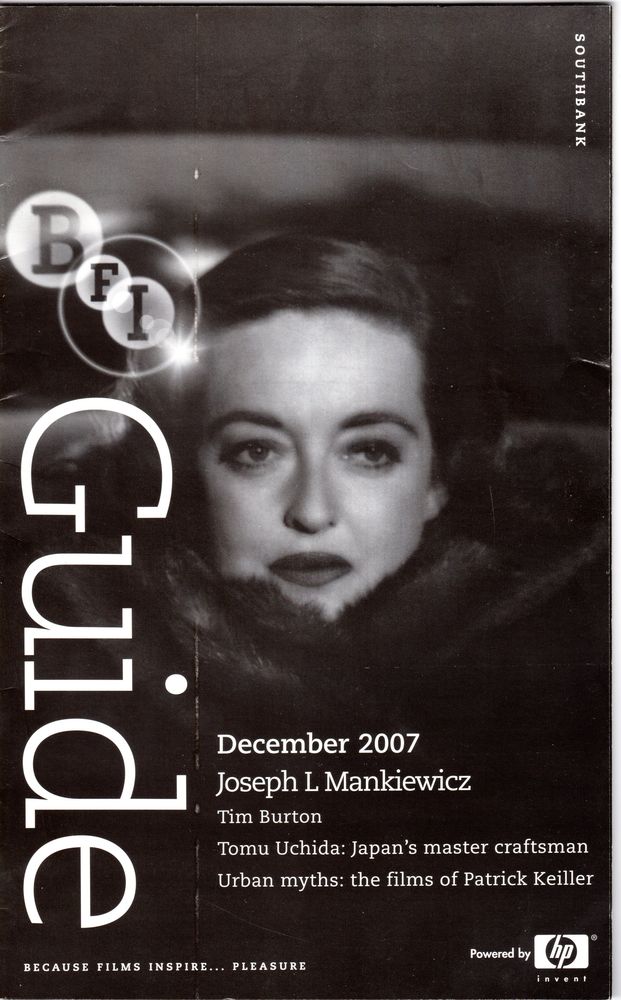 BFI SOUTHBANK GUIDE magazine side cover December 2007