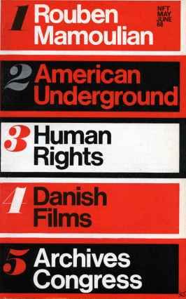 BFI SOUTHBANK GUIDE magazine side cover May/June 1968