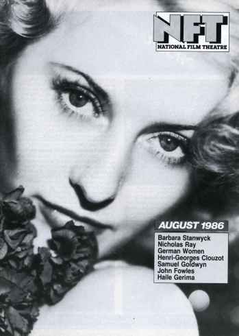 BFI SOUTHBANK GUIDE magazine side cover August 1986