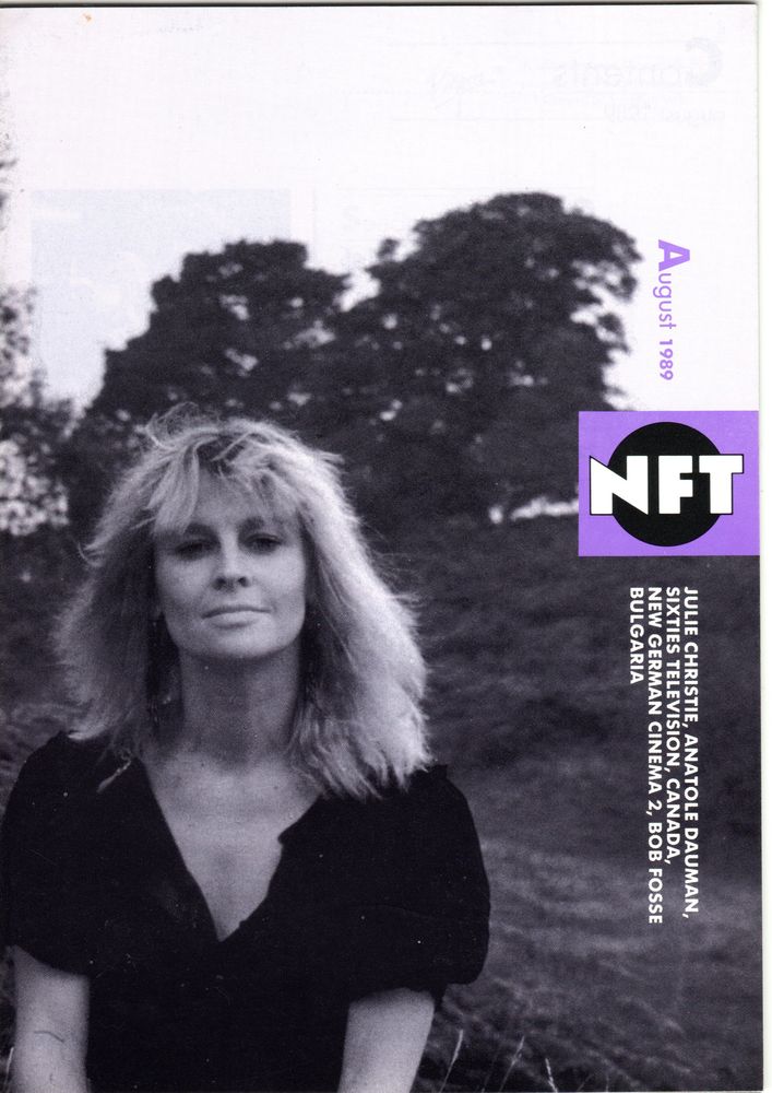BFI SOUTHBANK GUIDE magazine side cover August 1989