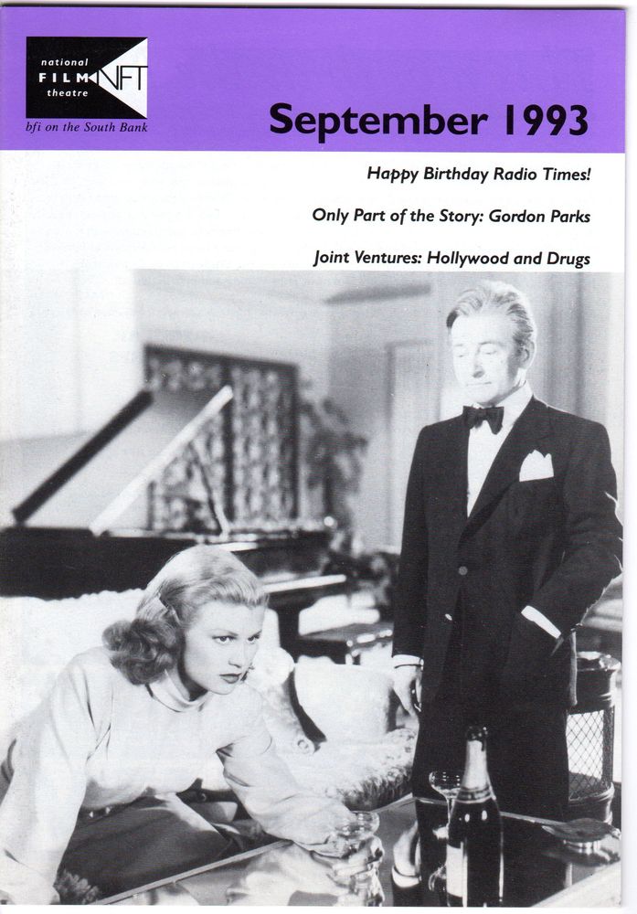 BFI SOUTHBANK GUIDE magazine side cover September 1993