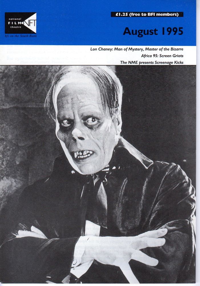 BFI SOUTHBANK GUIDE magazine side cover August 1995