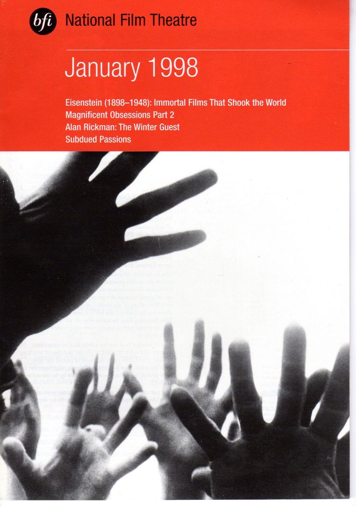 BFI SOUTHBANK GUIDE magazine side cover January 1998