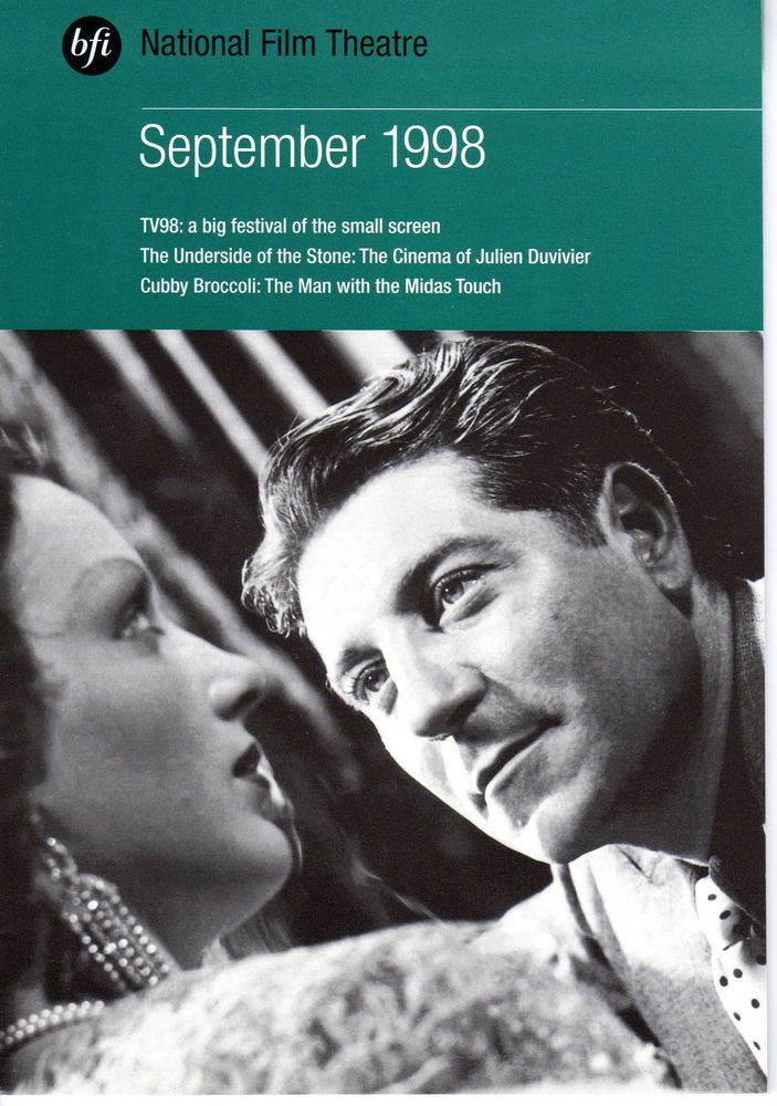 BFI SOUTHBANK GUIDE magazine side cover September 1998