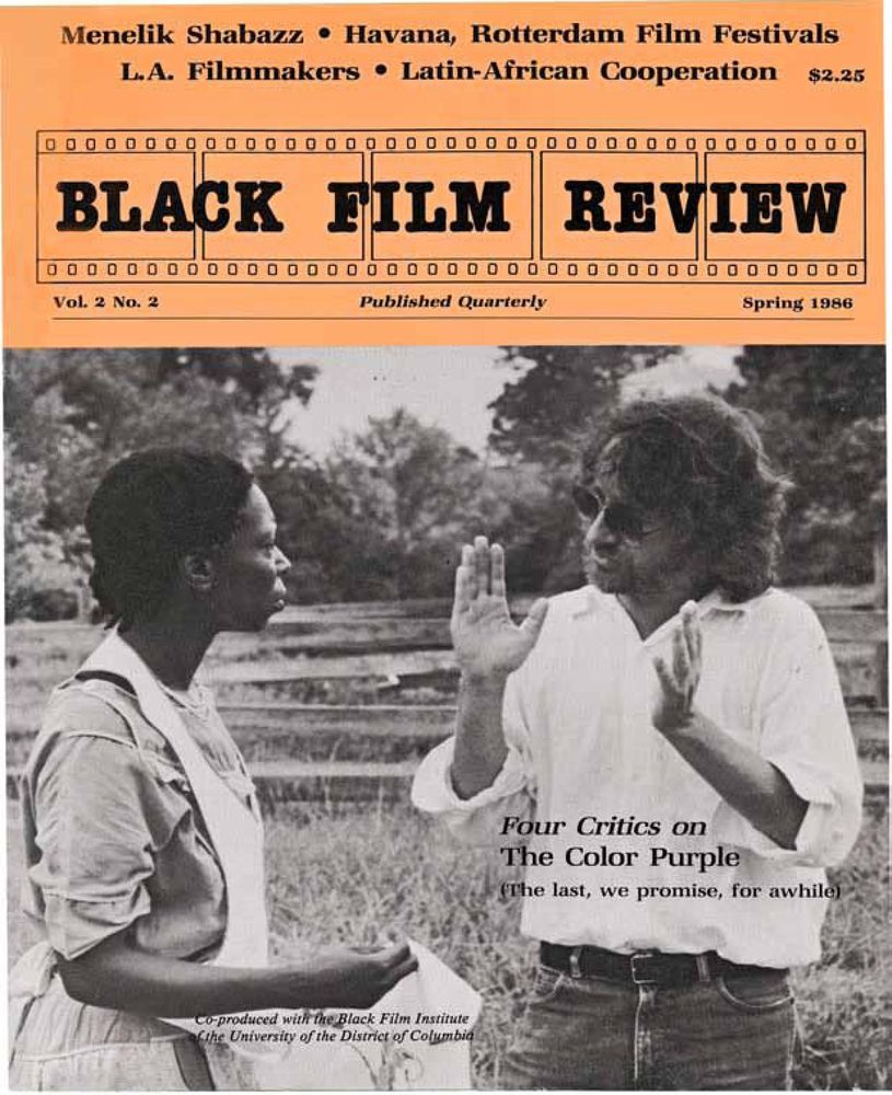 BLACK FILM REVIEW magazine side cover  Vol 2 # 2 Spring 1986