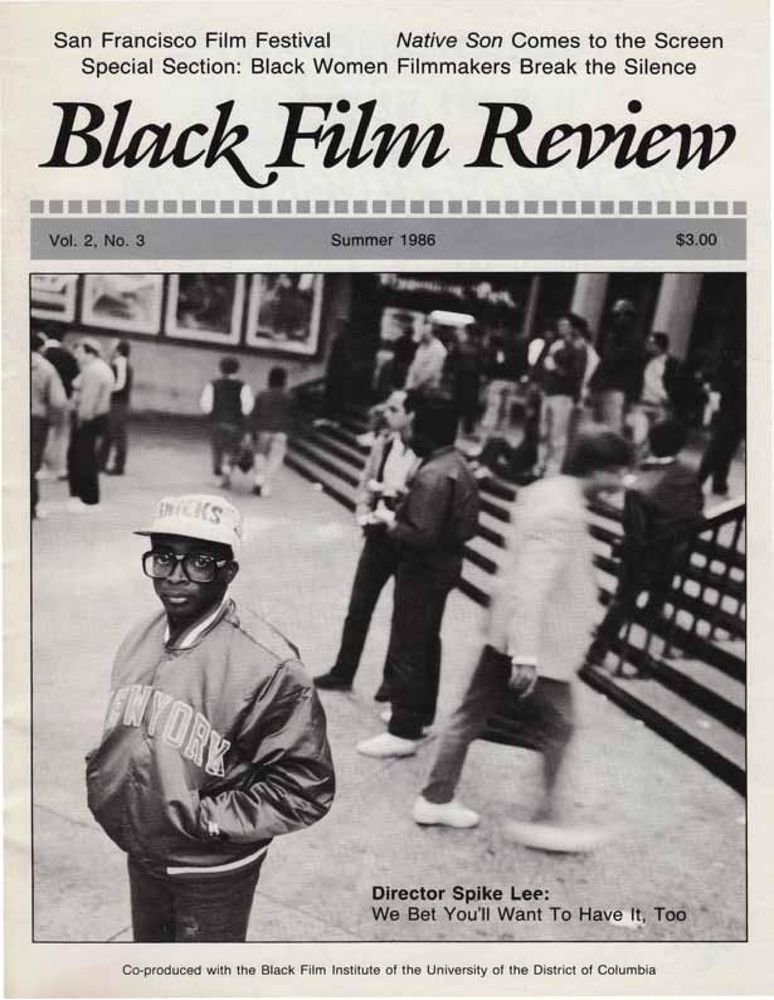 BLACK FILM REVIEW magazine side cover  Vol 2 # 3 Summer 1986