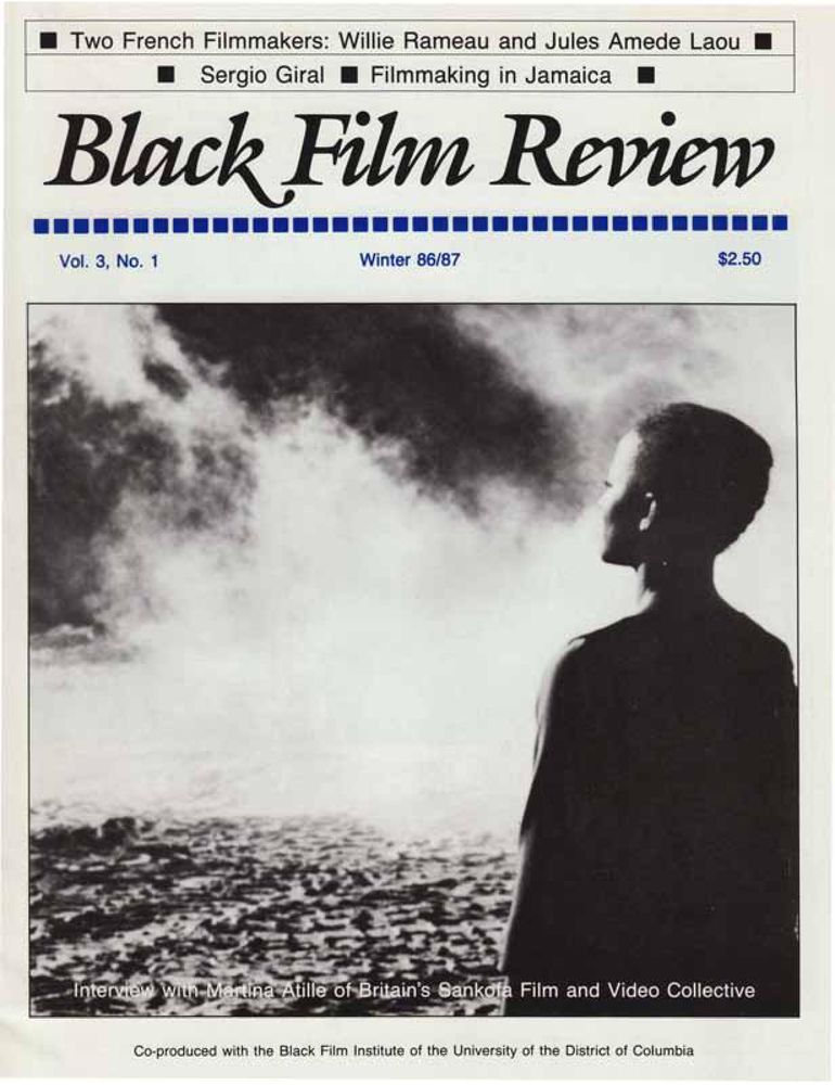 BLACK FILM REVIEW magazine side cover  Vol 3 # 1 Winter 1986