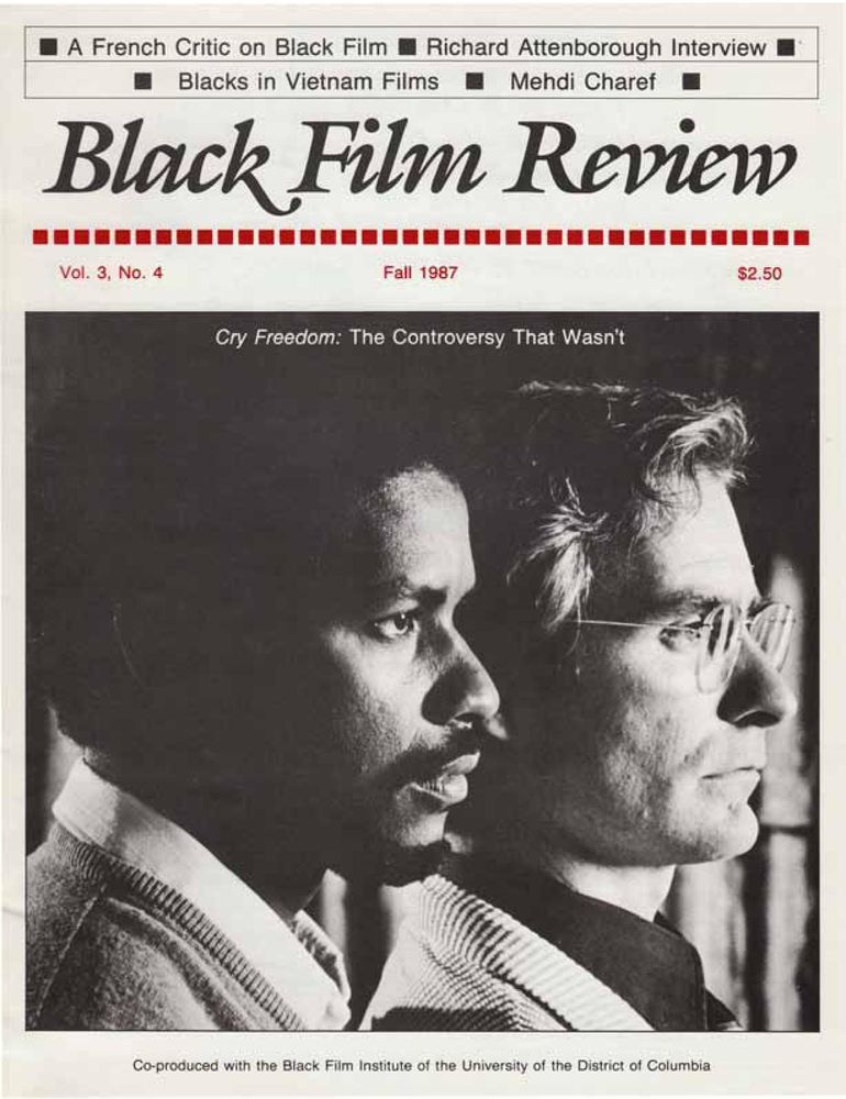 BLACK FILM REVIEW magazine side cover  Vol 3 # 4 Fall 1987