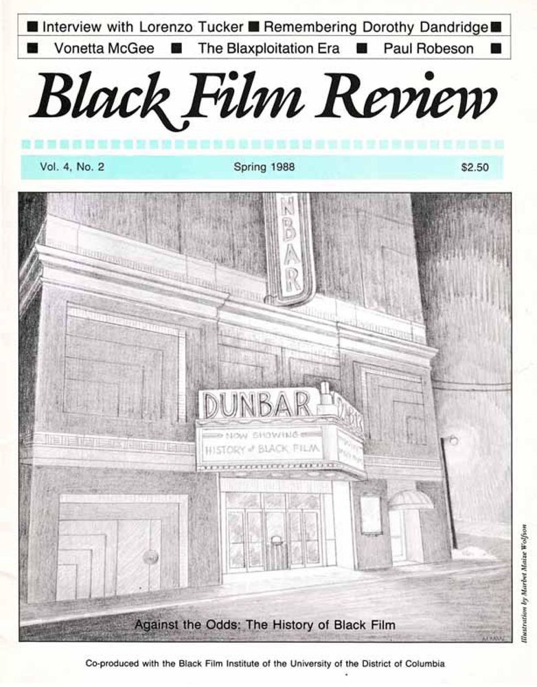 BLACK FILM REVIEW magazine side cover  Vol 4 # 2 Spring 1988