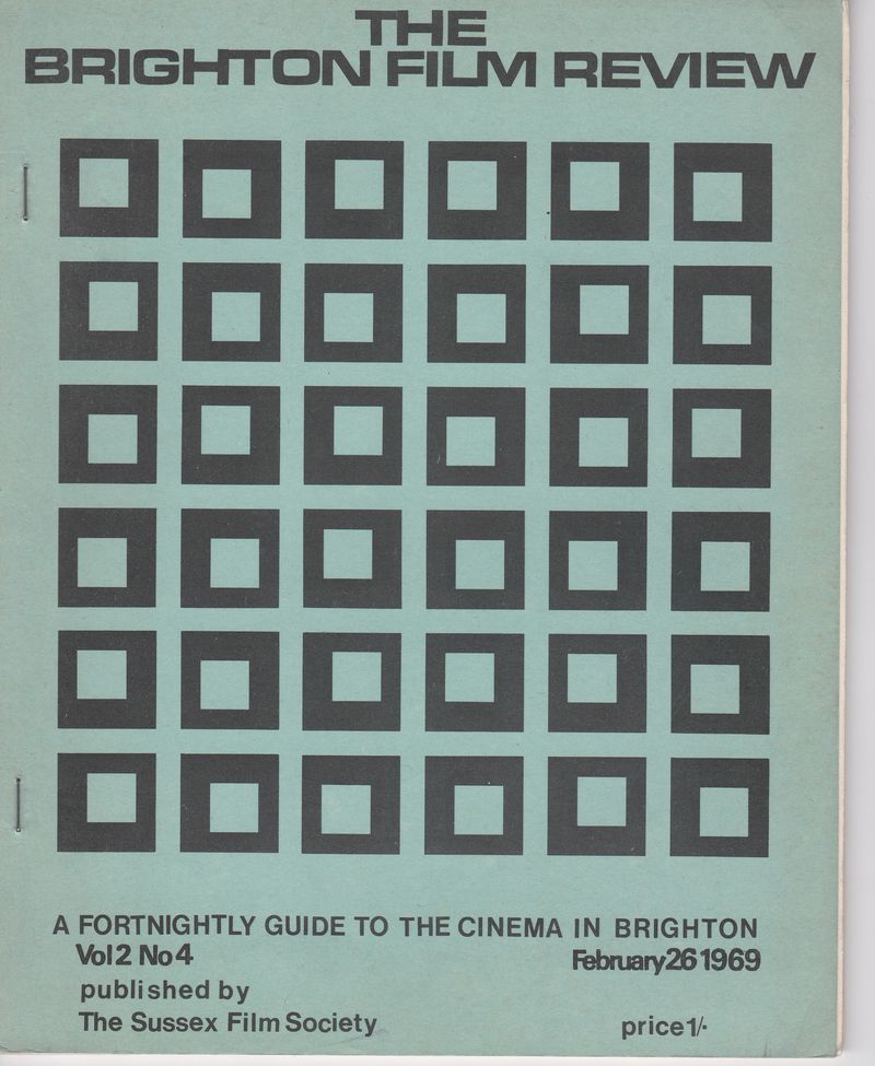 BRIGHTON FILM REVIEW magazine side cover 26 February 1969