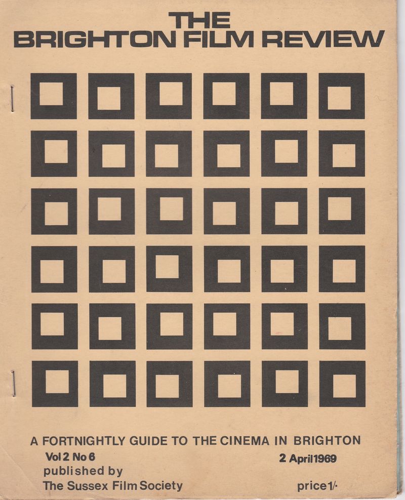 BRIGHTON FILM REVIEW magazine side cover 2 April 1969