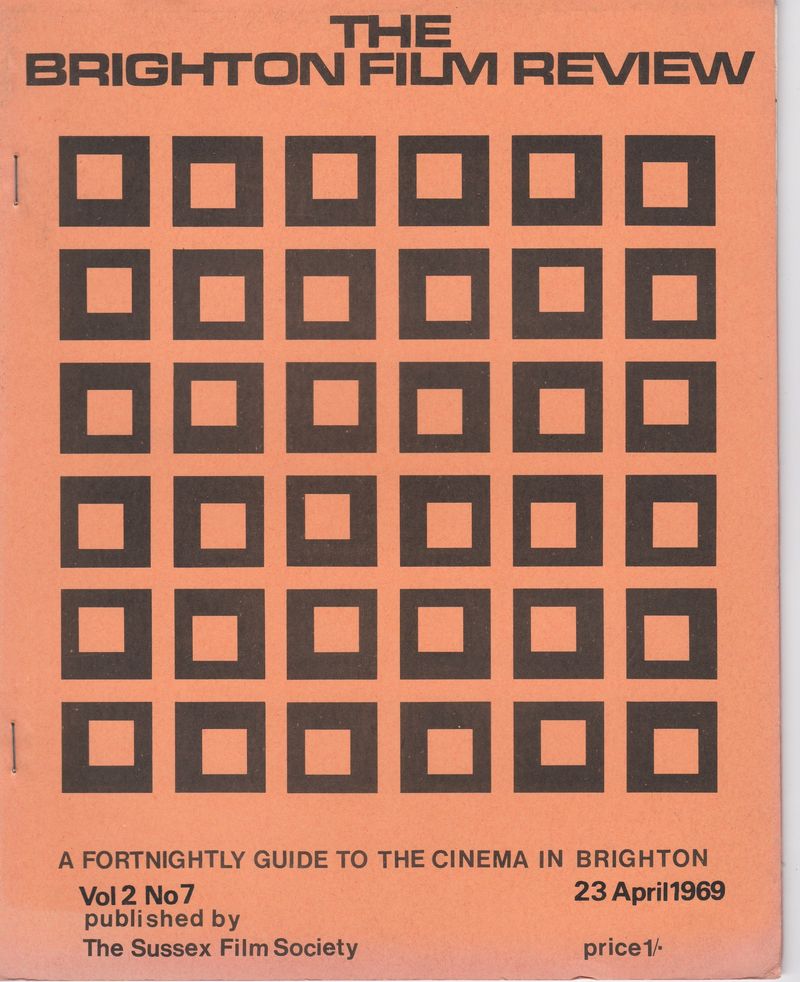 BRIGHTON FILM REVIEW magazine side cover 23 April 1969