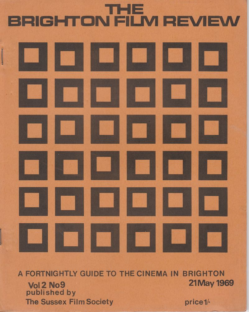 BRIGHTON FILM REVIEW magazine side cover 21 May 1969