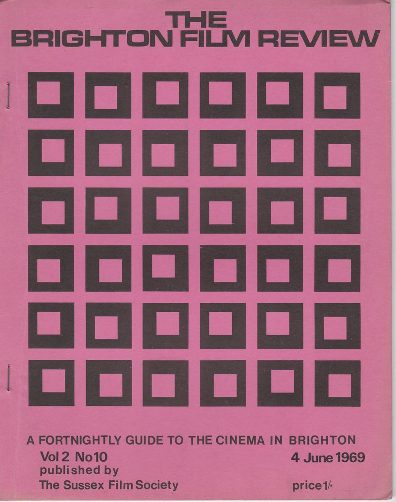 BRIGHTON FILM REVIEW magazine side cover 4 June 1969
