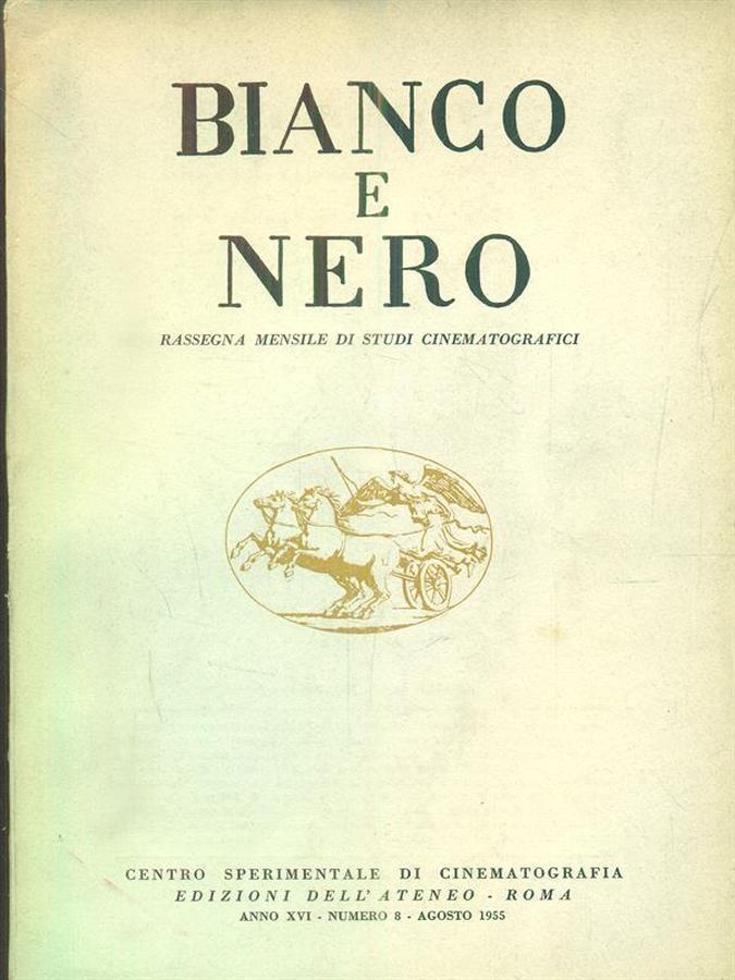 BIANCO E NERO magazine side cover  August 1955