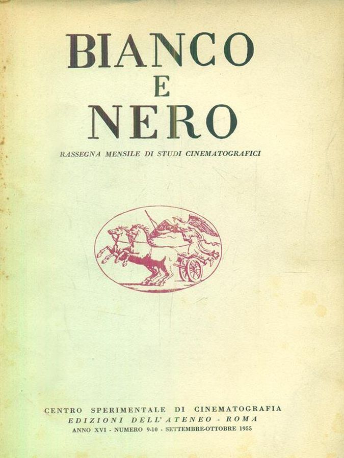 BIANCO E NERO magazine side cover  September/October 1955