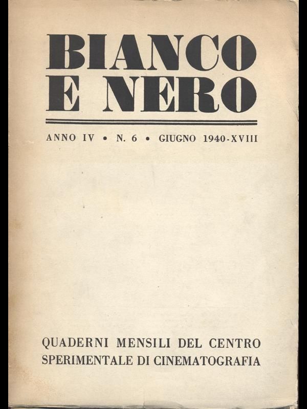 BIANCO E NERO magazine side cover June 1940