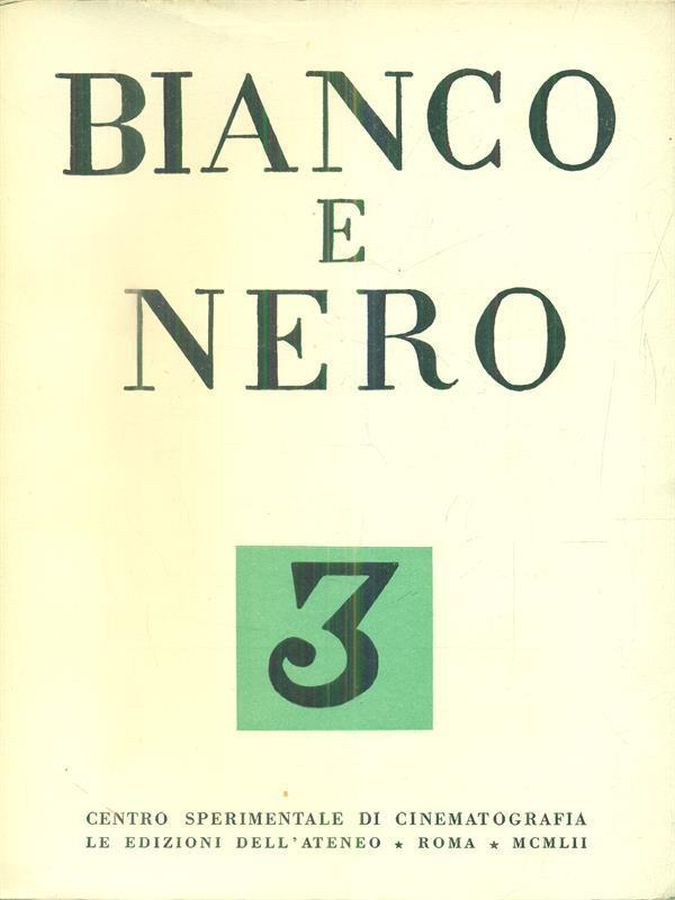 BIANCO E NERO magazine side cover March 1952