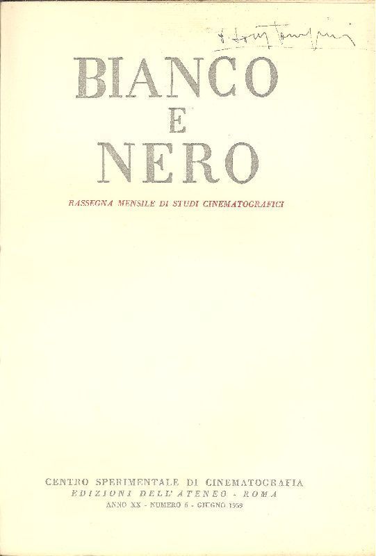 BIANCO E NERO magazine side cover June 1956