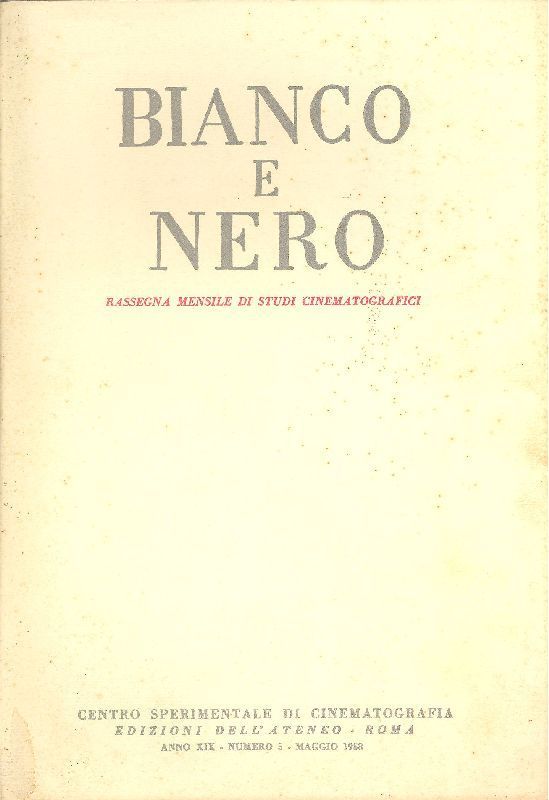 BIANCO E NERO magazine side cover May 1958