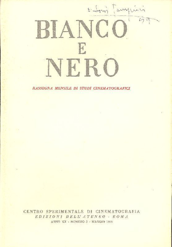 BIANCO E NERO magazine side cover May 1959