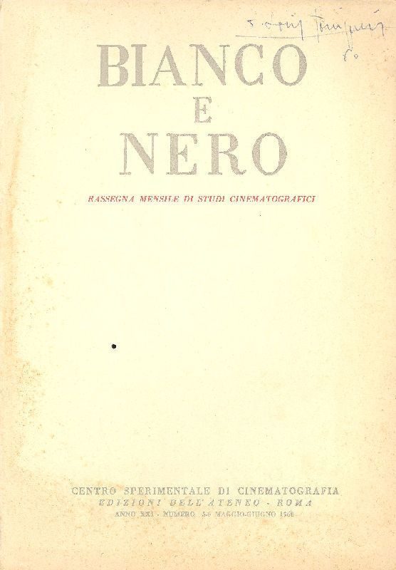 BIANCO E NERO magazine side cover May/June 1960
